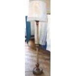 Victorian style walnut standard lamp with shade. Condition reports are not available for our