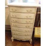 Tall painted chest on seven drawers Condition reports are not available for our Interiors Sale