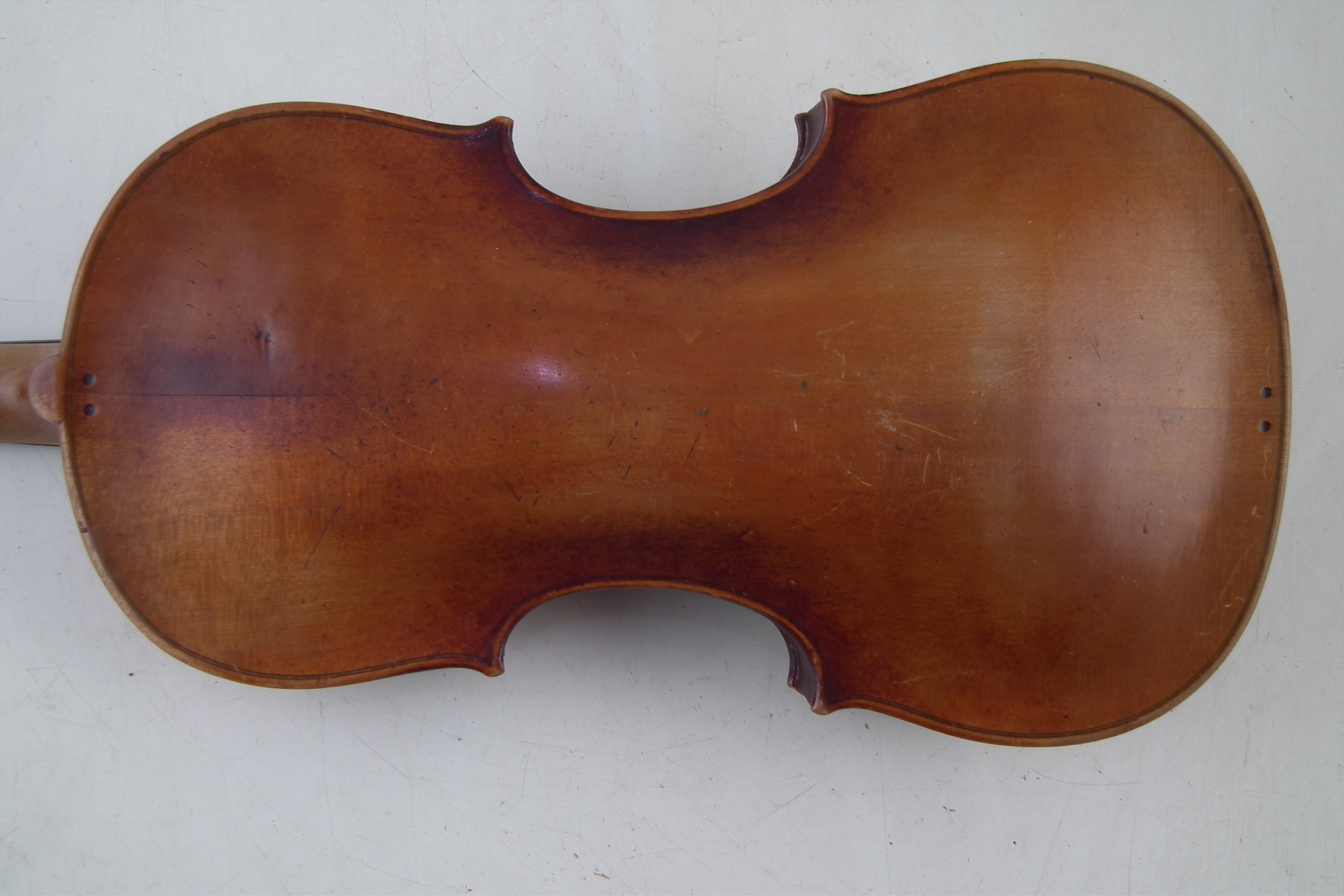 German lion head scroll violin together with one other violin, both with cases. - Image 6 of 14