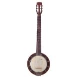 Six string guitar banjo with case