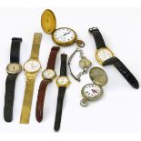A selection of wristwatches and pocket watches to include Avia, Thos Russell etc. Condition