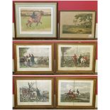 Six framed hunting prints After Lionel Edwards & J.F. Herring (6). Condition reports are not