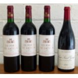 4 Bottles Mixed Lot Classic Claret and Fine Burgundy comprising