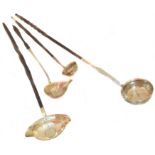 Four Georgian and later toddy ladles,