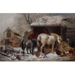 Henry Charles Woollett, "The Farmyard in Winter", oil.