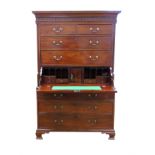 George III mahogany chest on chest