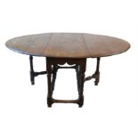 18th century oak drop-leaf dining table