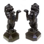 A pair of late 19th century bronze garnitures