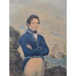 James Warren Childe, Portrait of Captain James Wolfe R.N., watercolour.