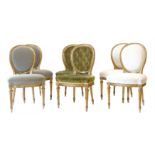 A set of six early 20th century French dining chairs