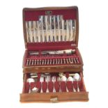An Elizabeth II 87 piece canteen of silver and silver handled 'Athenian pattern' cutlery,