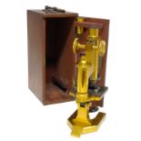 R & J Beck Ltd, London, 23923 lacquered brass monocular microscope