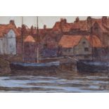 Anderson Hague, "Emsworth Quay", watercolour.