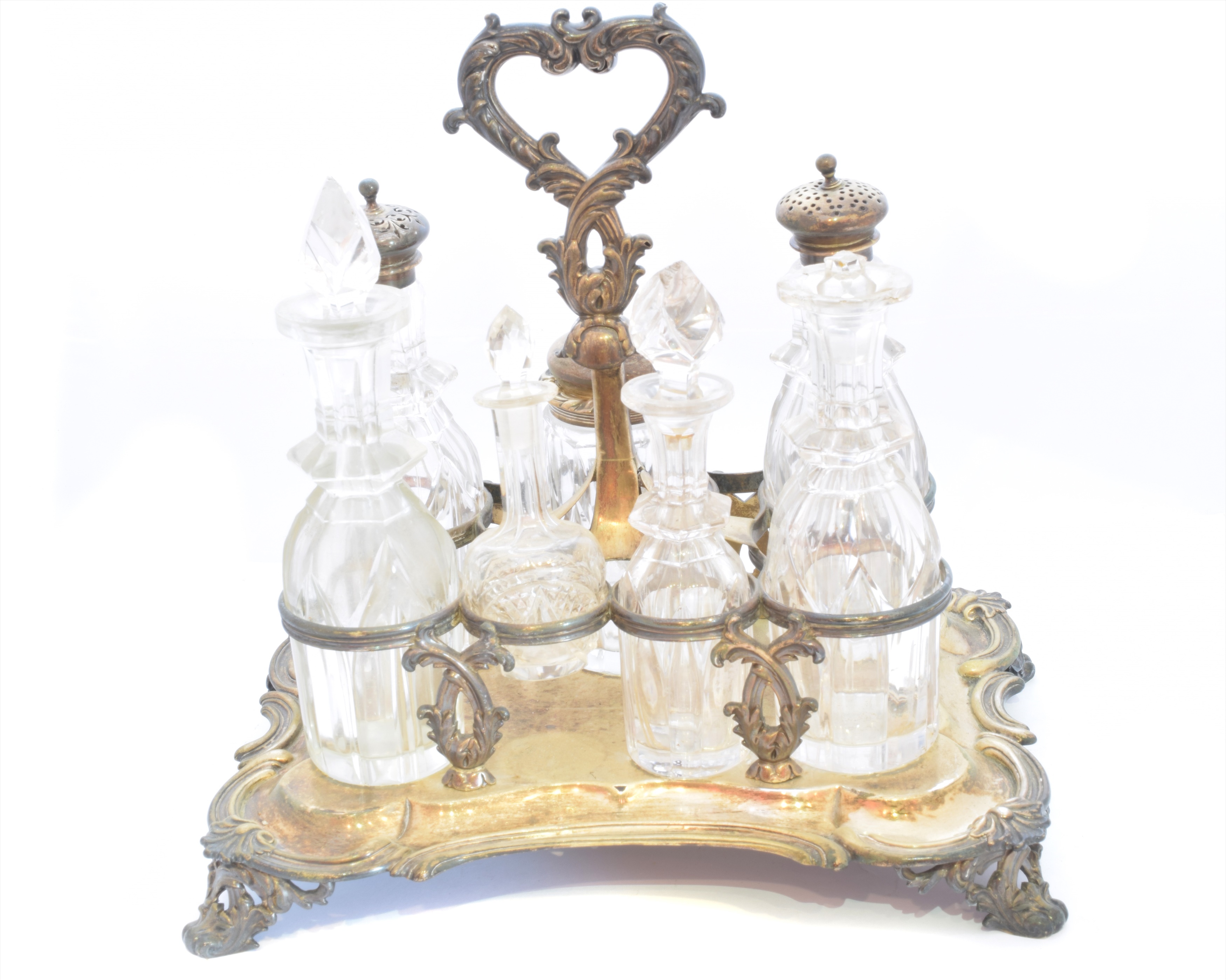 A Victorian silver seven bottle cruet set, - Image 2 of 2