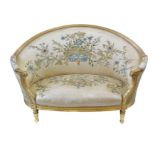 Mid 19th century French gesso framed two seater sofa