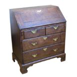 George III oak bureau of small proportion