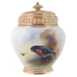 Royal Worcester pot-pourri signed by Ernest Barker