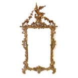 20th century gesso framed Rococo design wall mirror