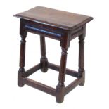 Early 18th century oak joint stool