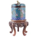 Chinese lidded Cloisonne box and cover,