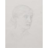 Thomas Rooke, Female portrait, pencil.