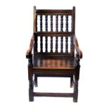 19th century oak framed tavern chair