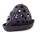 Wedgwood black basalt bulb planter hedgehog