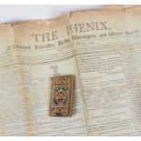 Miniature Georgian Almanack, 1794 and "The Phenix" newspaper 1794 (2).