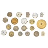 A selection of watch movements and parts,
