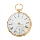A Victorian 18ct gold open face pocket watch,