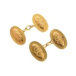 A pair of 1920s 18ct gold cufflinks,