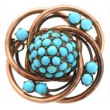 A Victorian turquoise brooch,