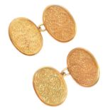 A pair of late Victorian 15ct gold cufflinks,