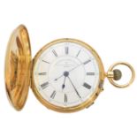 A late Victorian 18ct gold Thos Russell & Sons full hunter pocket watch,