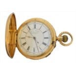 A Victorian 18ct gold full hunter pocket watch by John Hawley & Son Ltd.,
