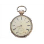 A Victorian silver open face pocket watch,