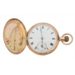 An early 20th century 9ct gold full hunter pocket watch,