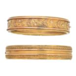 Two Victorian hinged bangles,