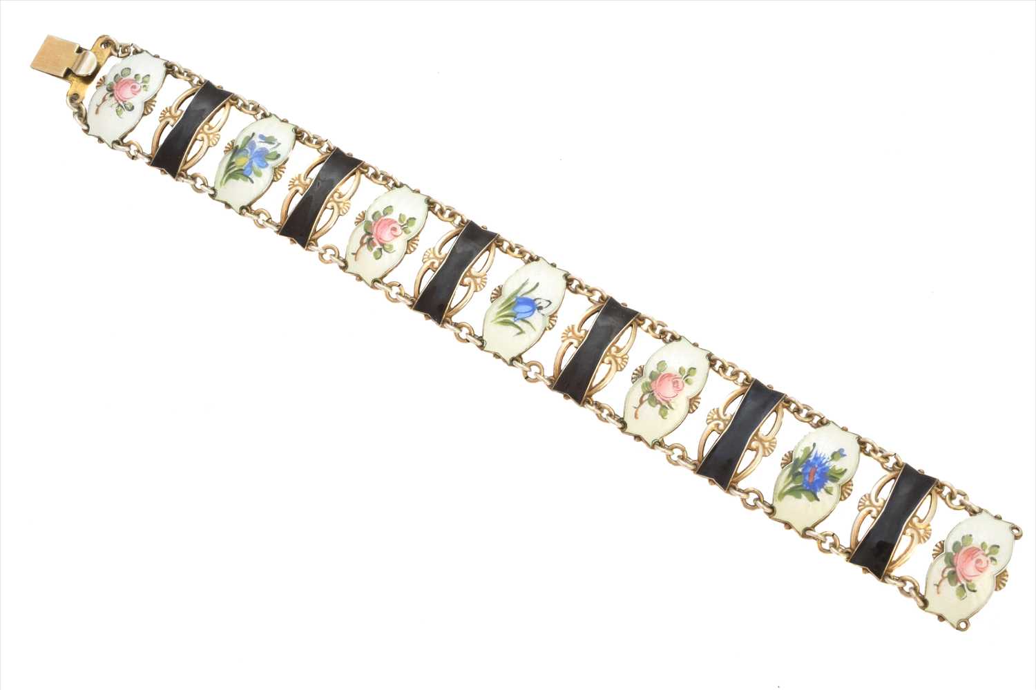 A Norwegian silver enamel bracelet by Ivar T Holth,