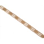 A 9ct gold gate link bracelet by Charles Daniel Broughton,