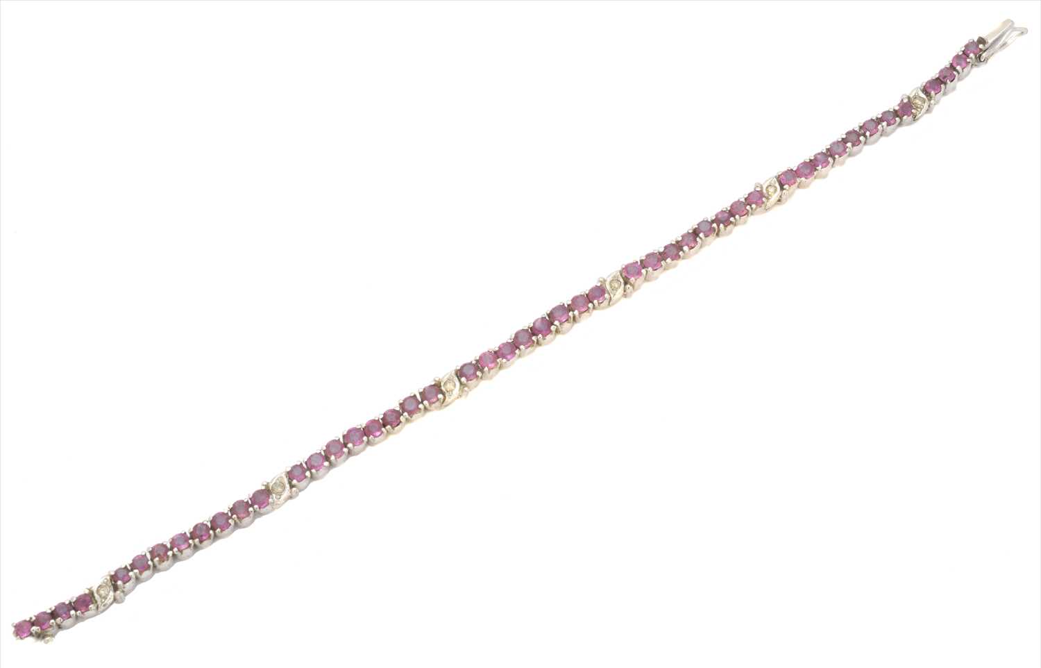 A sapphire and diamond bracelet,