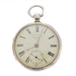 A Victorian silver open face pocket watch,