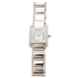 An 18ct gold diamond ladies Cartier Tank Francaise quartz wristwatch,