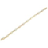 A 9ct gold synthetic opal bracelet,