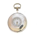 A Victorian silver half hunter pair cased pocket watch,