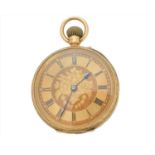A Victorian 18ct gold open face pocket watch,