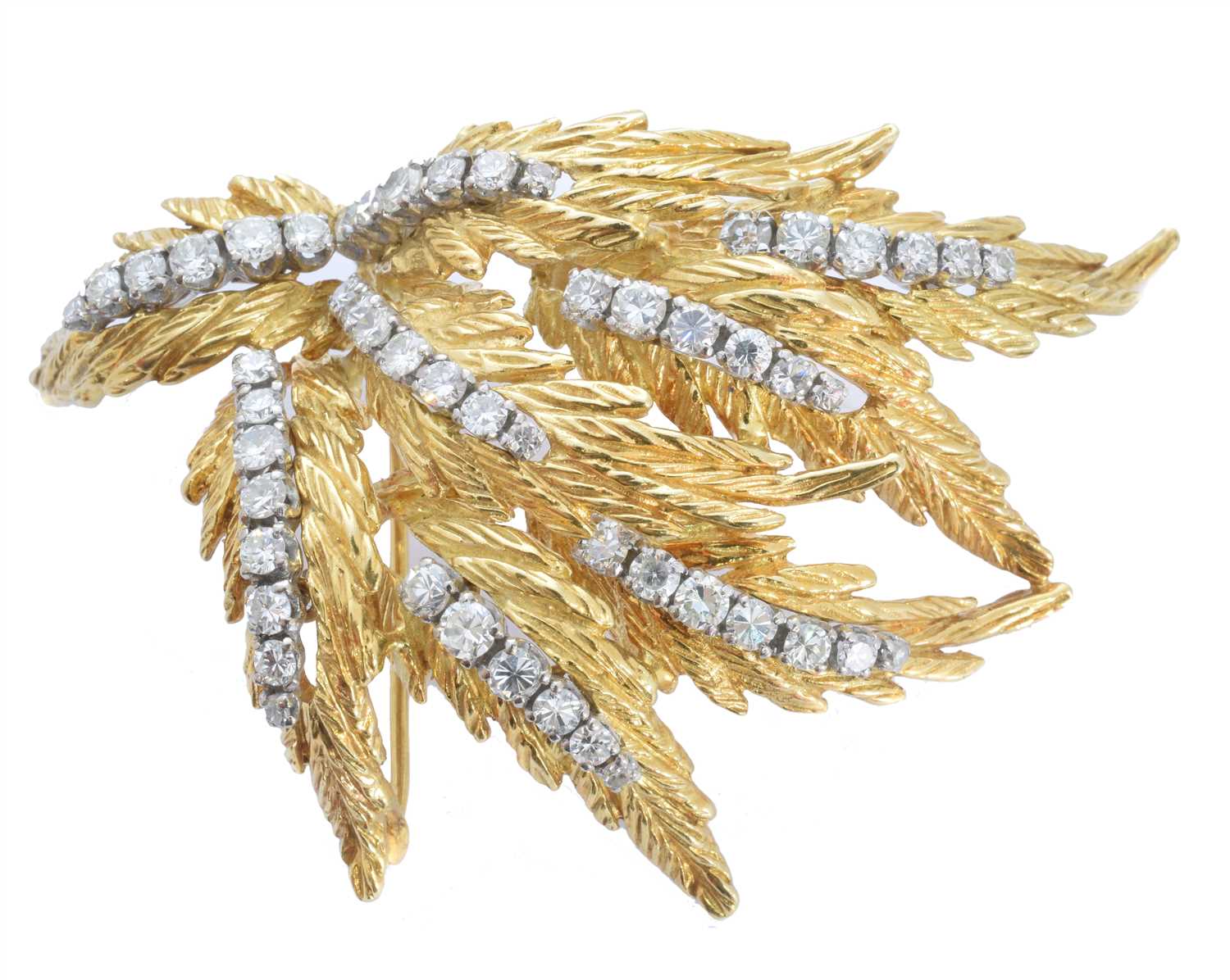 A 1960s 18ct diamond spray brooch by Ben Rosenfeld,