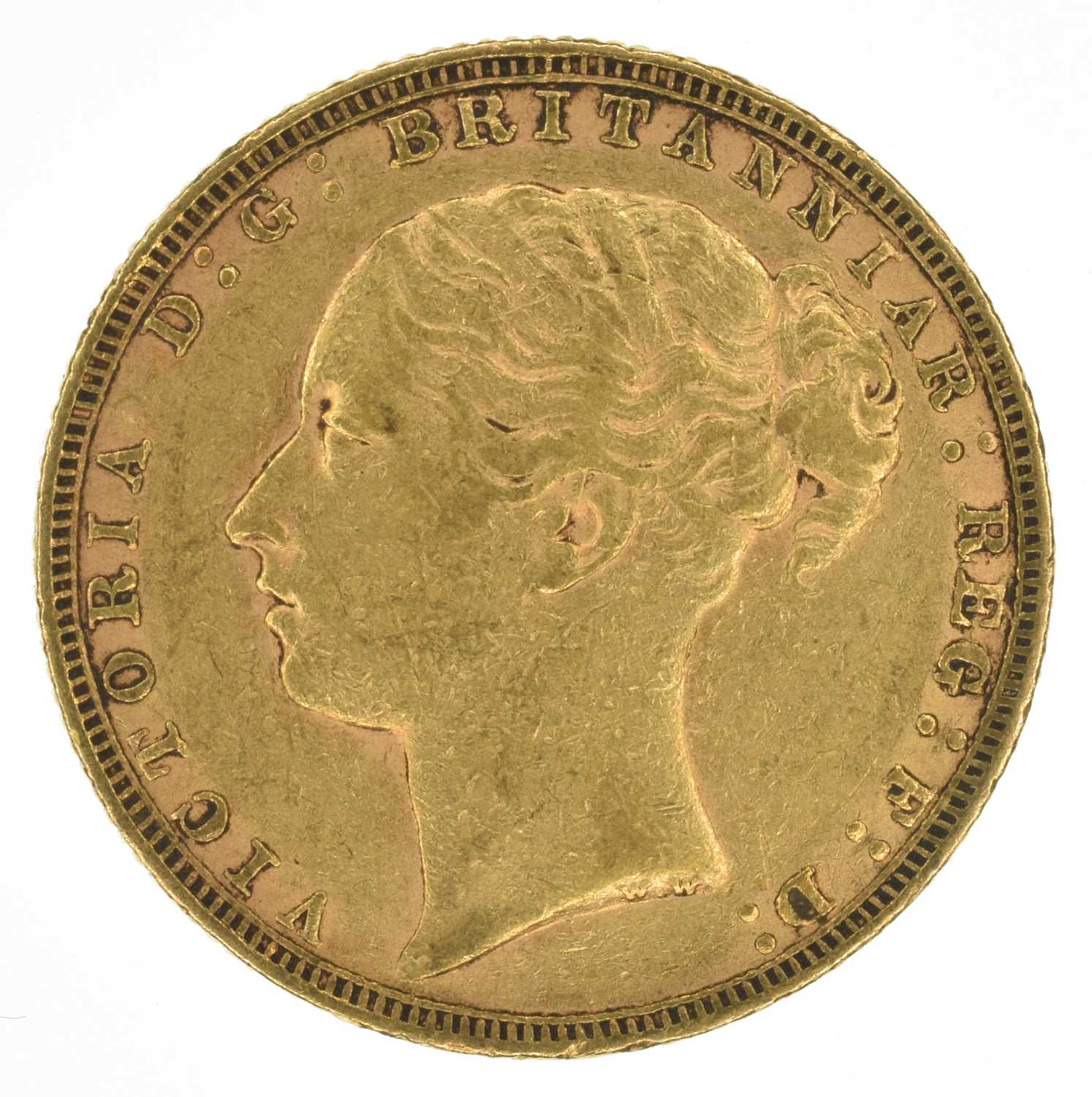 Queen Victoria, Sovereign, 1885, VF.