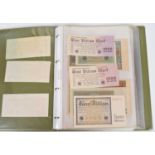 Two albums of assorted German Reichsbanknotes and notgeld, early twentieth century.