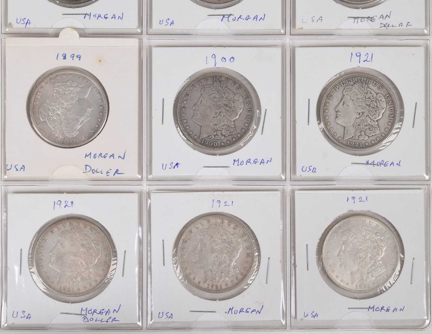 One sheet of silver Morgan Dollars 1883-1921 (12). - Image 5 of 8